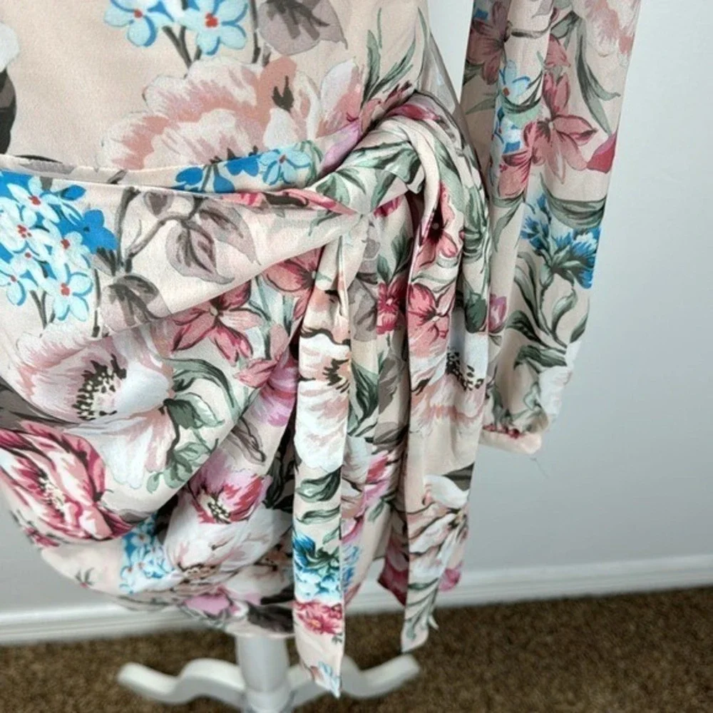 Yumi Kim  Mini Dress Women's M Pink‎ Floral Blush Tie Me Over Full of Love New - Picture 4 of 15